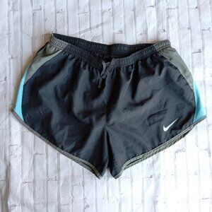 Nike Running Shorts Womens Size Medium Black/Blue/Grey Dri‎ Fit Lined Shorts